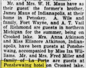 Ponshewaing Hotel - Aug 1931 Article